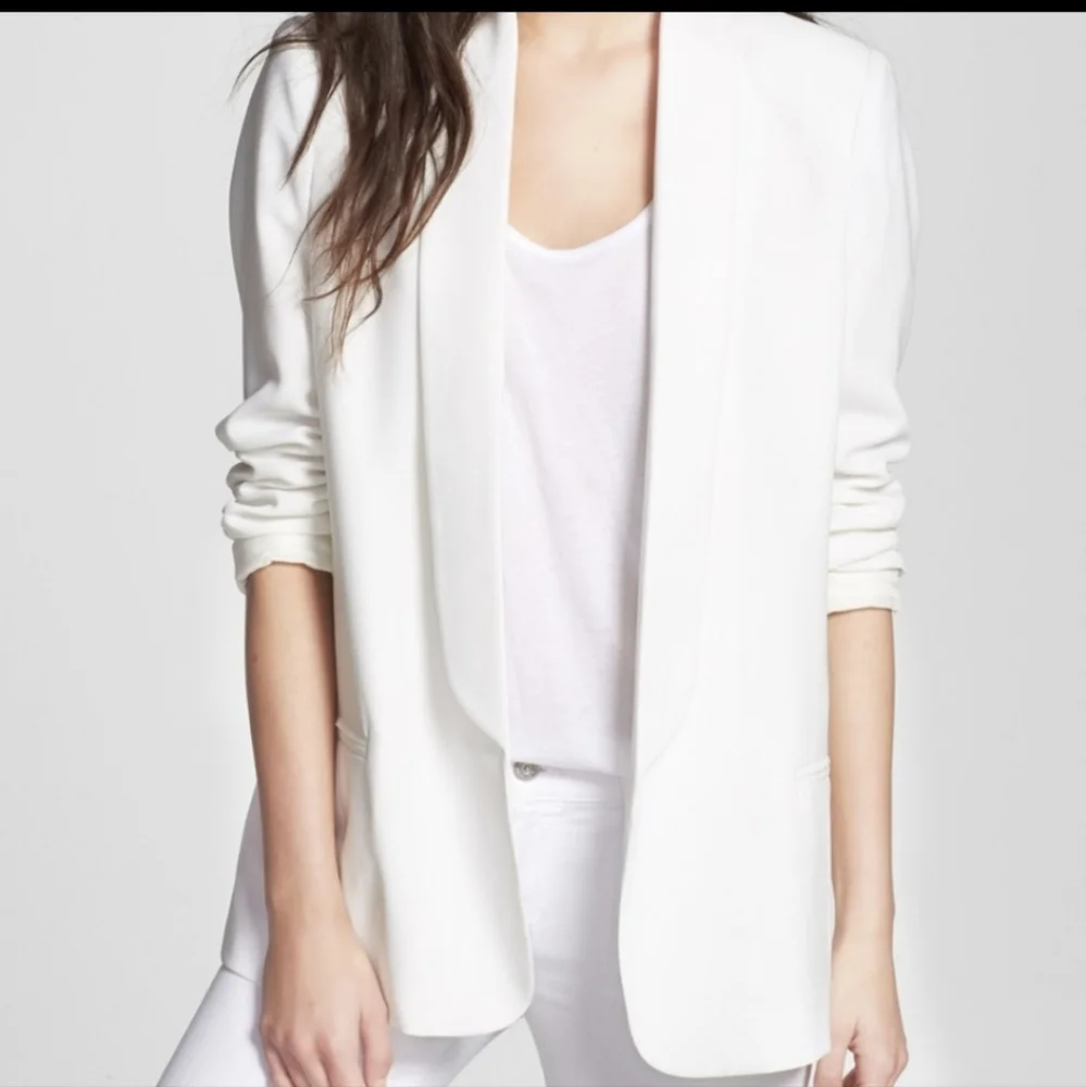 Mural White Slouchy Boyfriend Fit Blazer Women's Size Medium - Picture 13 of 13